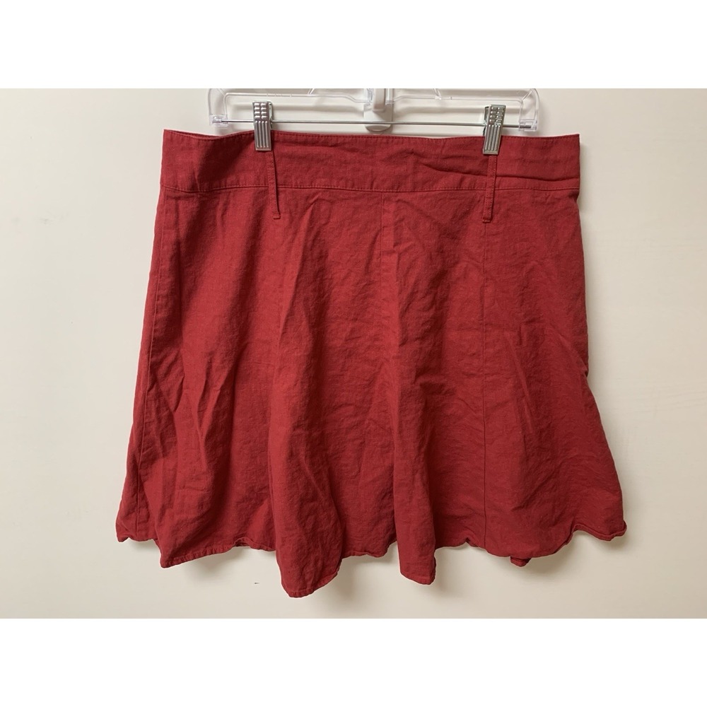 Tropical Wear 2XL Red Linen Skirt Women's Relaxed Colorful Beach Vacation